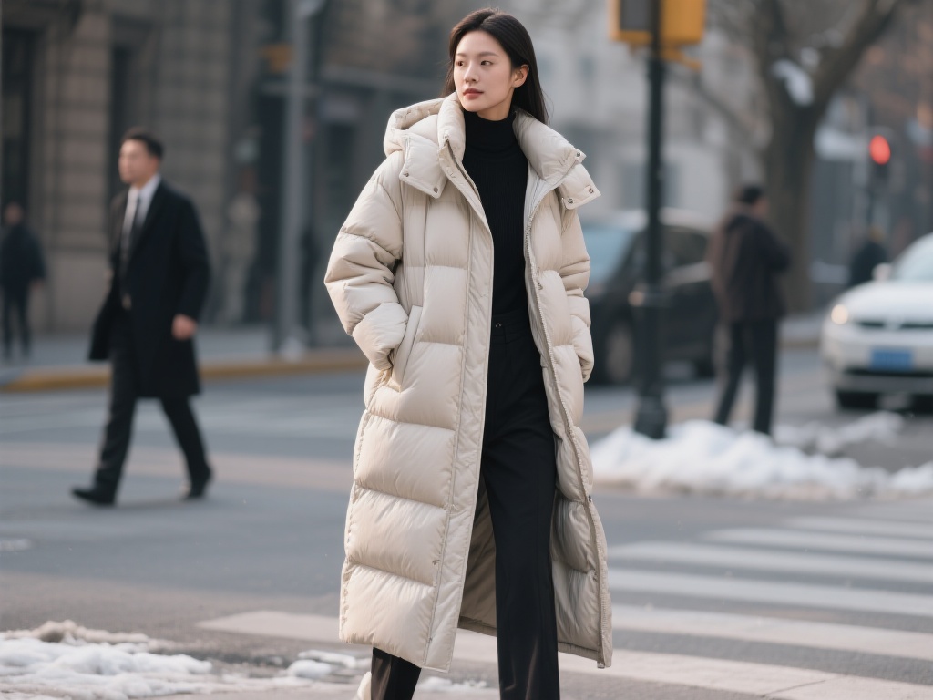 真实案例便是某品牌的长款羽绒服，采用了三层隔热设计